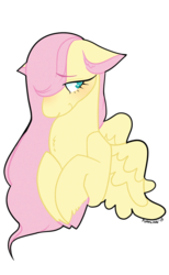 Size: 1183x1920 | Tagged: safe, artist:purrling, fluttershy, pegasus, pony, g4, blushing, bust, chest fluff, colored ears, colored hooves, colored pupils, cute, ear fluff, female, hair over one eye, shyabetes, simple background, solo, transparent background, unshorn fetlocks