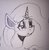 Size: 773x785 | Tagged: safe, artist:post-it, princess celestia, alicorn, pony, g4, bust, female, ink drawing, lidded eyes, mare, monochrome, simple background, sketch, smiling, solo, traditional art, white background