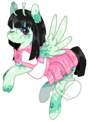 Size: 470x654 | Tagged: safe, artist:peachy-pea, oc, oc only, alien, pegasus, pony, solo