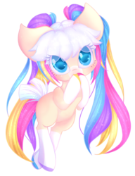 Size: 768x999 | Tagged: safe, artist:miniaru, oc, oc only, oc:funfetti, earth pony, pony, female, pigtails, solo