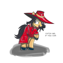 Size: 1488x1500 | Tagged: safe, artist:perfectblue97, pony, broderbund, carmen sandiego, clothes, ponified, solo