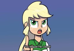 Size: 1011x697 | Tagged: safe, artist:bb-and-the-boys, applejack, equestria girls, g4, female, meme, one punch man, solo, text