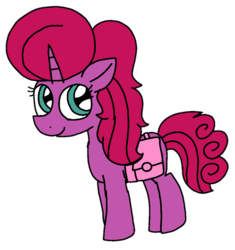 Size: 932x991 | Tagged: safe, artist:徐詩珮, oc, oc:betty pop, g4, my little pony: the movie, cute, female, filly, magical lesbian spawn, next generation, offspring, parent:glitter drops, parent:tempest shadow, parents:glittershadow, saddle bag, simple background, transparent background