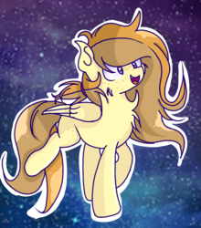 Size: 708x804 | Tagged: safe, artist:mlpcotton-candy-pone, oc, oc only, oc:ivory buttercup, pegasus, pony, chest fluff, female, mare, oc belongs to: dizzy-tm, solo, space