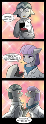 Size: 1201x3237 | Tagged: safe, artist:angelamyrose, maud pie, oc, oc:cobblestone, pony, g4, canon x oc, clothes, glasses, marriage, married couple, shipping