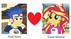 Size: 1292x716 | Tagged: safe, artist:jake555555555, edit, flash sentry, sunset shimmer, equestria girls, g4, female, male, ship:flashimmer, shipping, straight