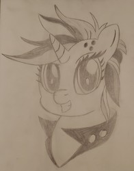 Size: 1978x2528 | Tagged: safe, artist:iffoundreturntorarity, rarity, pony, g4, alternate hairstyle, bust, pencil drawing, portrait, punk, raripunk, solo, traditional art