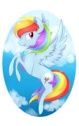 Size: 1461x2330 | Tagged: safe, artist:ximsketchs, rainbow dash, pegasus, pony, g4, cloud, female, mare, simple background, sky, smiling, solo, transparent background