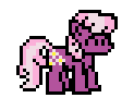 Size: 123x90 | Tagged: safe, artist:mega-poneo, cheerilee, pony, g4, eyes closed, female, happy, mega man (series), megapony, pixel art, simple background, solo, sprite, transparent background, video game
