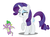 Size: 1284x955 | Tagged: safe, rarity, spike, dragon, pony, g4, bedroom eyes, simple background, white background