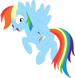 Size: 3439x3560 | Tagged: safe, artist:porygon2z, rainbow dash, pegasus, pony, daring done?, g4, butt, female, high res, looking back, mare, open mouth, plot, rainbutt dash, simple background, solo, spread wings, transparent background, vector, wings