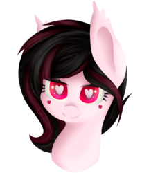 Size: 2353x2549 | Tagged: safe, artist:blocksy-art, oc, oc only, oc:strip tease, pony, bust, female, heart eyes, high res, mare, portrait, simple background, solo, transparent background, wingding eyes