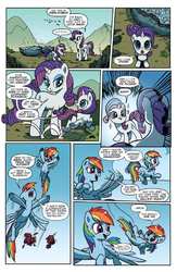 Size: 600x923 | Tagged: safe, artist:pencils, idw, official comic, rainbow dash, rarity, pegasus, pony, unicorn, g4, spoiler:comic, spoiler:comicidw2020, comic, cute, fangirling, female, filly, filly rainbow dash, filly rarity, geode, mare, preview, raribetes, self ponidox, speech bubble, time paradox, younger