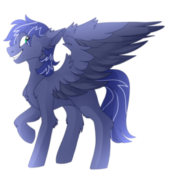 Size: 894x894 | Tagged: safe, artist:buyolitsezmc, oc, oc only, oc:lightning flare, pegasus, pony, chest fluff, ear fluff, looking at you, male, raised hoof, raised leg, smiling, solo, stallion, standing, wings