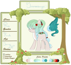 Size: 2000x1833 | Tagged: safe, artist:nekoremilia1, oc, oc only, original species, pony, brown body, closed species, faering, green hair, reference sheet, species