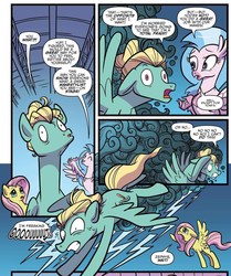 Size: 1059x1265 | Tagged: safe, artist:kate sherron, idw, fluttershy, silverstream, zephyr breeze, classical hippogriff, hippogriff, g4, spoiler:comic, spoiler:comic74, anxiety, panic attack