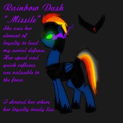 Size: 250x250 | Tagged: safe, artist:sinsays, part of a set, rainbow dash, pegasus, pony, ask corrupted twilight sparkle, tumblr:ask corrupted twilight sparkle, g4, alternate timeline, armor, color change, corrupted, corrupted element of harmony, corrupted element of loyalty, corrupted rainbow dash, dark, dark equestria, dark magic, dark world, darkened coat, darkened hair, element of loyalty, female, glowing eyes, magic, mind control, part of a series, picture for breezies, profile, rainbow dash becomes a royal guard, rainbow dash becomes an air force captain, reference sheet, solo, sombra empire, sombra eyes, sombrafied, tumblr
