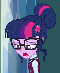 Size: 883x1079 | Tagged: safe, screencap, sci-twi, twilight sparkle, equestria girls, friendship games, g4, clothes, cropped, crystal prep academy uniform, female, glasses, school uniform, solo, what more is out there