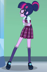 Size: 603x926 | Tagged: safe, screencap, sci-twi, twilight sparkle, equestria girls, friendship games, g4, clothes, cropped, crossed arms, crystal prep academy, crystal prep academy uniform, female, glasses, hair bun, necktie, pleated skirt, school uniform, schoolgirl, shoes, skirt, socks, solo, what more is out there