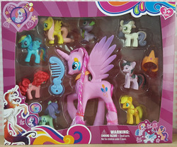 Size: 800x665 | Tagged: safe, applejack, fluttershy, pinkie pie, rainbow dash, rarity, spike, sweetie belle, twilight sparkle, alicorn, pony, g4, alicornified, bootleg, concave belly, fake, mane six, pinkiecorn, race swap, slender, tall, thin, toy, xk-class end-of-the-world scenario