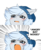 Size: 2118x2596 | Tagged: safe, artist:renokim, oc, oc:silver puff, oc:snow puff, bat pony, pony, angry dog noises, angry horse noises, bat pony oc, cute, cute little fangs, descriptive noise, ear fluff, fangs, finland, hat, high res, horse noises, meme