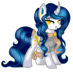 Size: 940x940 | Tagged: safe, artist:absolitedisaster08, oc, oc only, pony, unicorn, clothes, curved horn, female, horn, mare, simple background, solo, transparent background