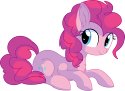 Size: 6885x5025 | Tagged: safe, artist:aureai-sketches, artist:cyanlightning, pinkie pie, earth pony, pony, g4, absurd resolution, chest fluff, cute, diapinkes, ear fluff, female, mare, simple background, sitting, solo, transparent background, vector