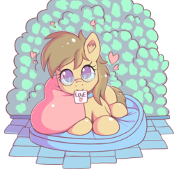 Size: 1500x1500 | Tagged: safe, artist:anonbelle, oc, oc only, oc:dawnsong, earth pony, pony, commission, cute, female, filly, glasses, heart, looking at you, love, ocbetes