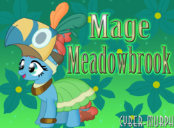 Size: 1839x1356 | Tagged: safe, artist:cyber-murph, meadowbrook, earth pony, pony, a health of information, g4, cute, female, healer's mask, hoofband, mask, meadowcute, signature
