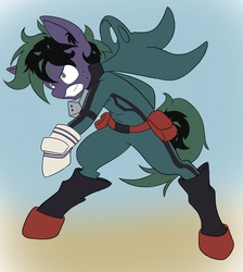 Size: 2726x3045 | Tagged: safe, artist:steelsoul, pony, bipedal, bipedal leaning, hero, high res, izuku midoriya, leaning, my hero academia, ponified, solo