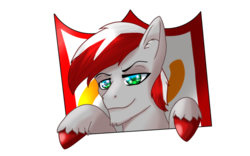 Size: 540x338 | Tagged: safe, artist:ask-hydeart, oc, oc:knight fire, pegasus, pony, bust, simple background, transparent background, unshorn fetlocks