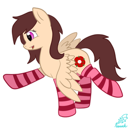 Size: 540x540 | Tagged: safe, artist:xirnoch, oc, oc:night rose, pony, clothes, socks, striped socks