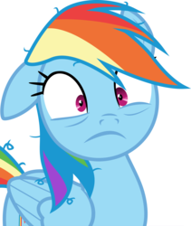 Size: 4707x5574 | Tagged: safe, screencap, rainbow dash, pegasus, pony, g4, newbie dash, absurd resolution, bags under eyes, female, messy mane, simple background, solo, transparent background, vector