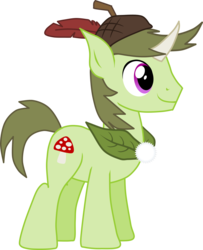 Size: 1411x1738 | Tagged: safe, artist:shadymeadow, oc, oc only, oc:fungus glade, goblin, pony, male, ponified, simple background, solo, transparent background