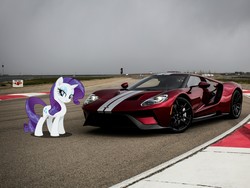 Size: 2048x1536 | Tagged: safe, artist:p.a.r.m.s, rarity, pony, g4, car, female, ford, ford gt, irl, photo, ponies in real life, solo, wallpaper