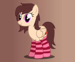 Size: 271x226 | Tagged: safe, oc, oc:night rose, pony, clothes, socks, striped socks