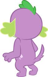 Size: 468x750 | Tagged: safe, artist:red4567, edit, editor:slayerbvc, vector edit, spike, spike the regular dog, dog, equestria girls, g4, my little pony equestria girls: better together, reboxing with spike!, accessory-less edit, away from viewer, bipedal, male, missing accessory, simple background, solo, transparent background, vector