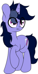 Size: 3215x6210 | Tagged: safe, artist:php142, oc, oc only, oc:purple flix, pony, unicorn, :t, inkscape, looking up, male, meh, raised hoof, simple background, solo, standing, transparent background, vector
