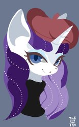 Size: 648x1042 | Tagged: safe, artist:tohupo, rarity, pony, unicorn, g4, sweet and elite, blue background, clothes, cute, female, hat, looking at you, mare, raribetes, simple background, smiling, solo