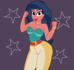 Size: 1900x1800 | Tagged: dead source, safe, artist:mashoart, desert sage, equestria girls, equestria girls series, g4, spring breakdown, spoiler:eqg series (season 2), big breasts, breasts, cleavage, female, no catchlights, smiling, solo