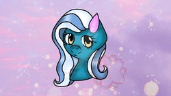 Size: 1024x576 | Tagged: safe, artist:lianadelsuruna, oc, oc only, oc:fleurbelle, pony, adorabelle, bow, bust, cute, female, hair bow, looking at you, mare, solo