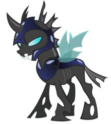 Size: 845x945 | Tagged: safe, artist:durpy, changeling, a canterlot wedding, g4, armor, changeling armor, changeling officer, helmet, scowl, simple background, solo, transparent background, vector
