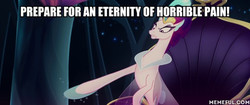 Size: 600x251 | Tagged: safe, edit, edited screencap, screencap, queen novo, seapony (g4), g4, my little pony: the movie, angry, bubble, caption, crown, dorsal fin, female, fin, fin wings, fins, frown, glare, gritted teeth, image macro, jewelry, male, mare, meme, memeful.com, ocean, pointing, regalia, seaquestria, sitting, solo, swimming, teeth, text, the simpsons, throne, throne room, underwater, water, wings