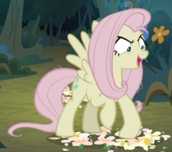 Size: 751x661 | Tagged: safe, screencap, mean fluttershy, pony, g4, the mean 6, clone, cropped, cruel, evil laugh, female, flower, stomping, trampling
