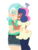 Size: 768x1024 | Tagged: safe, artist:house-of-muses12, bon bon, lyra heartstrings, sweetie drops, human, g4, belt, blushing, clothes, dark skin, dress, elf ears, eyes closed, female, horn, horned humanization, hug, humanized, jeans, lesbian, pants, ship:lyrabon, shipping, shorts, simple background, transparent background