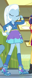 Size: 426x1029 | Tagged: safe, screencap, sandalwood, sunset shimmer, trixie, equestria girls, equestria girls series, g4, overpowered (equestria girls), female, offscreen character