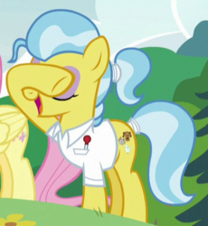 Size: 347x377 | Tagged: safe, screencap, doctor fauna, pony, fluttershy leans in, g4, covering eyes, cropped, solo focus