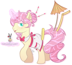 Size: 800x724 | Tagged: safe, artist:mallowglitz, oc, oc only, oc:sun drop, original species, pony, closed species, clothes, cocktail colt, crossdressing, cute, magic, male, simple background, solo, stallion, transparent background