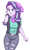 Size: 1807x3031 | Tagged: safe, artist:sumin6301, starlight glimmer, equestria girls, equestria girls specials, g4, my little pony equestria girls: mirror magic, beanie, clothes, female, green underwear, grin, hat, open fly, panties, shirt, smiling, solo, striped underwear, unbuttoned, underwear, unzipped, unzipped pants, vest