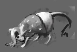 Size: 1019x686 | Tagged: safe, trixie, rat, g4, ambiguous gender, black and white, cute, grayscale, monochrome, solo, species swap